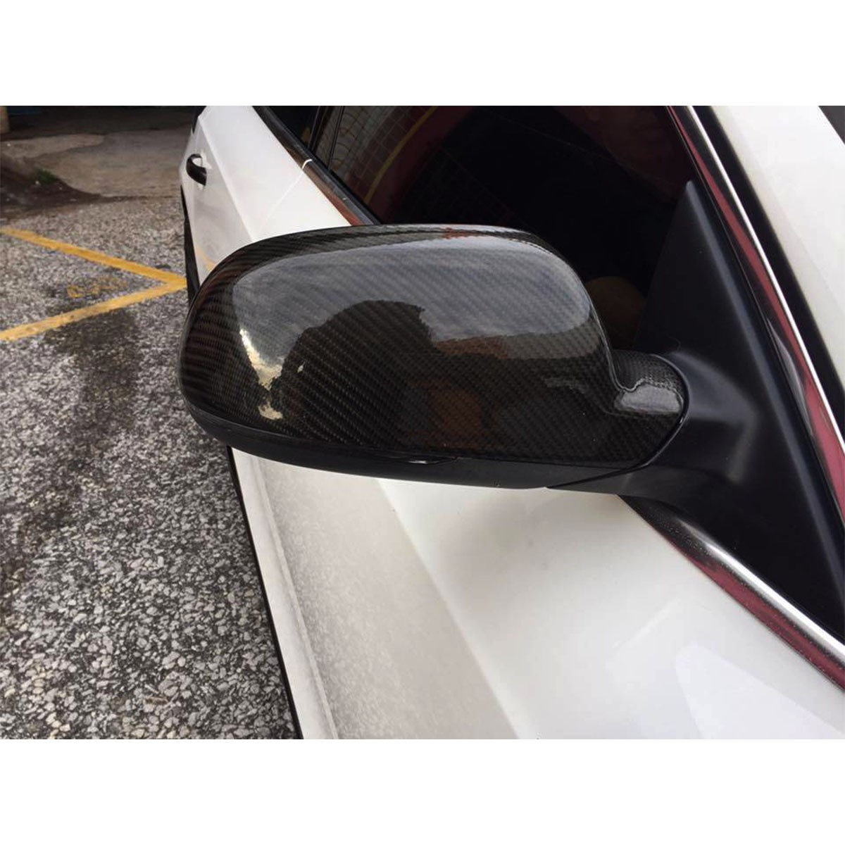 Carbon Fiber Look Mirror Cover Caps For Audi A5/S5 B8.5 2010-2016 W/ Lane Assist