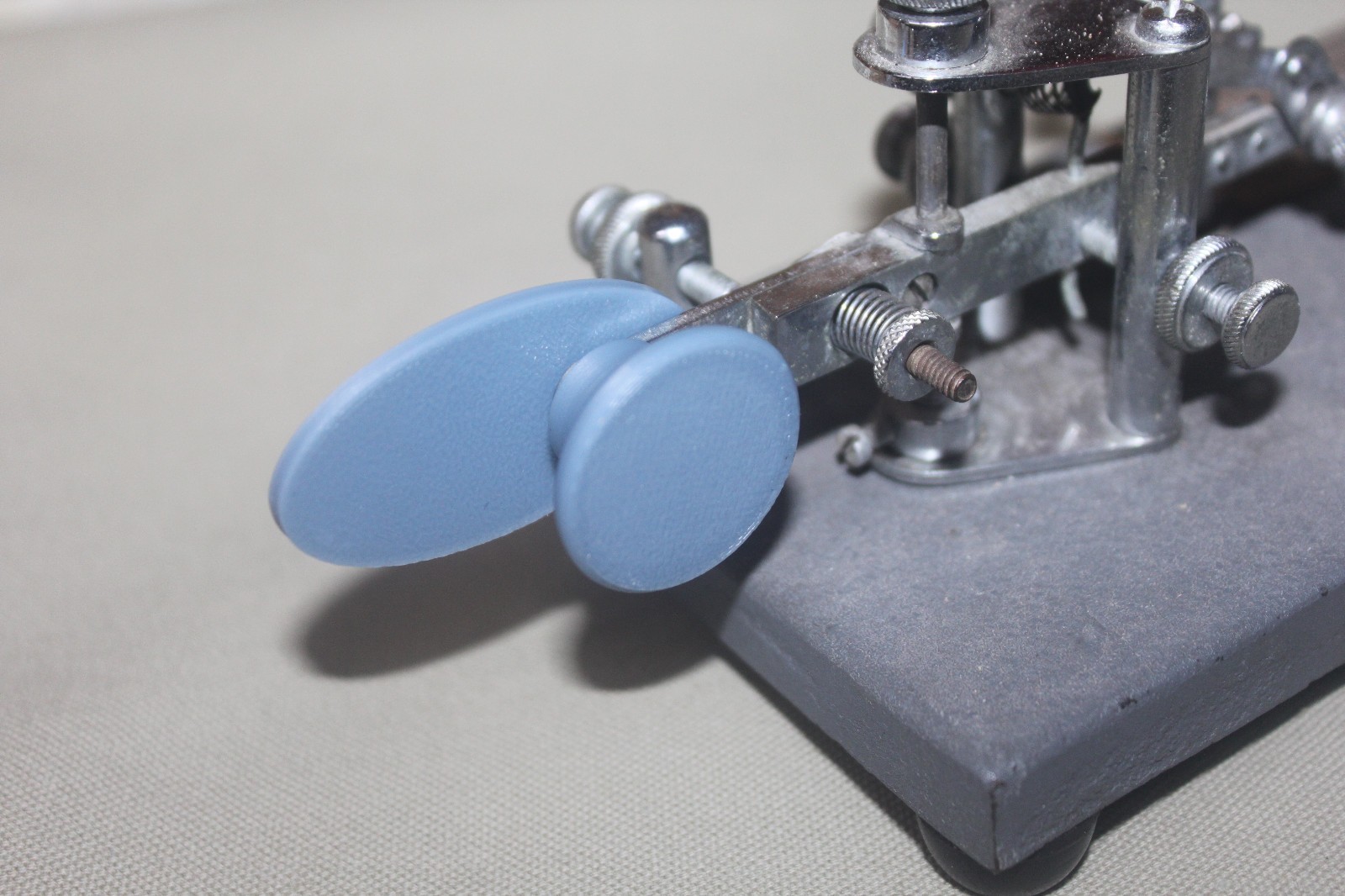 Matte blue PLA-CF paddle and knob for Vibroplex Original key- Ham Morse code