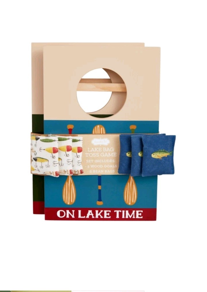Mud Pie Lake Bag Toss Game "On Lake Time" Lake Life 10" X 7"