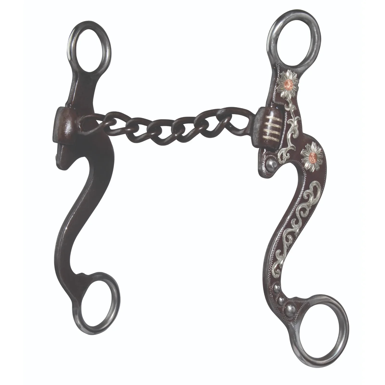 Professional's Choice Small Flower Shank Horse Bit - Antique Finish with Copper