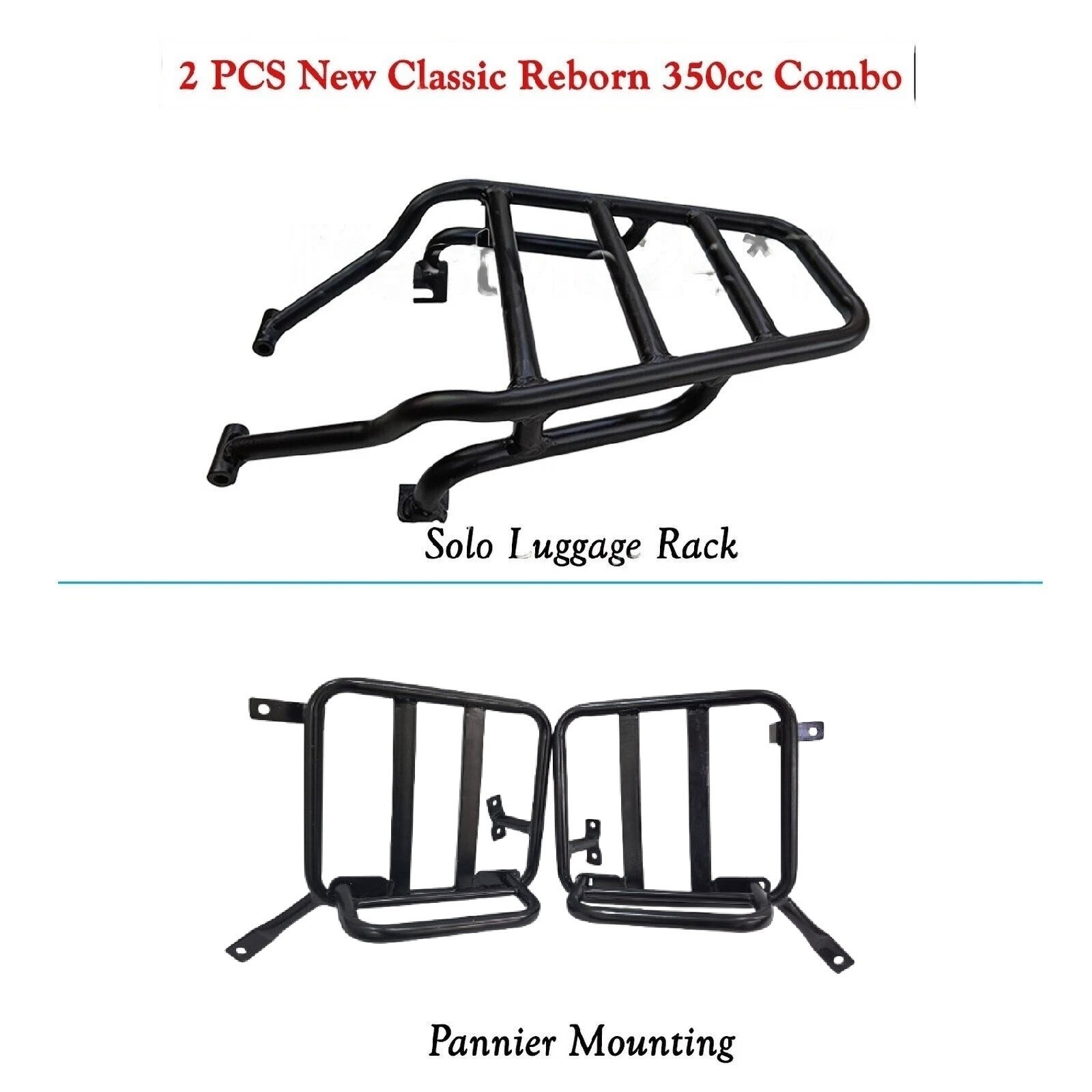 Fits Royal Enfield New Classic 350 Reborn - Pannier Mounting & Solo Luggage Rack