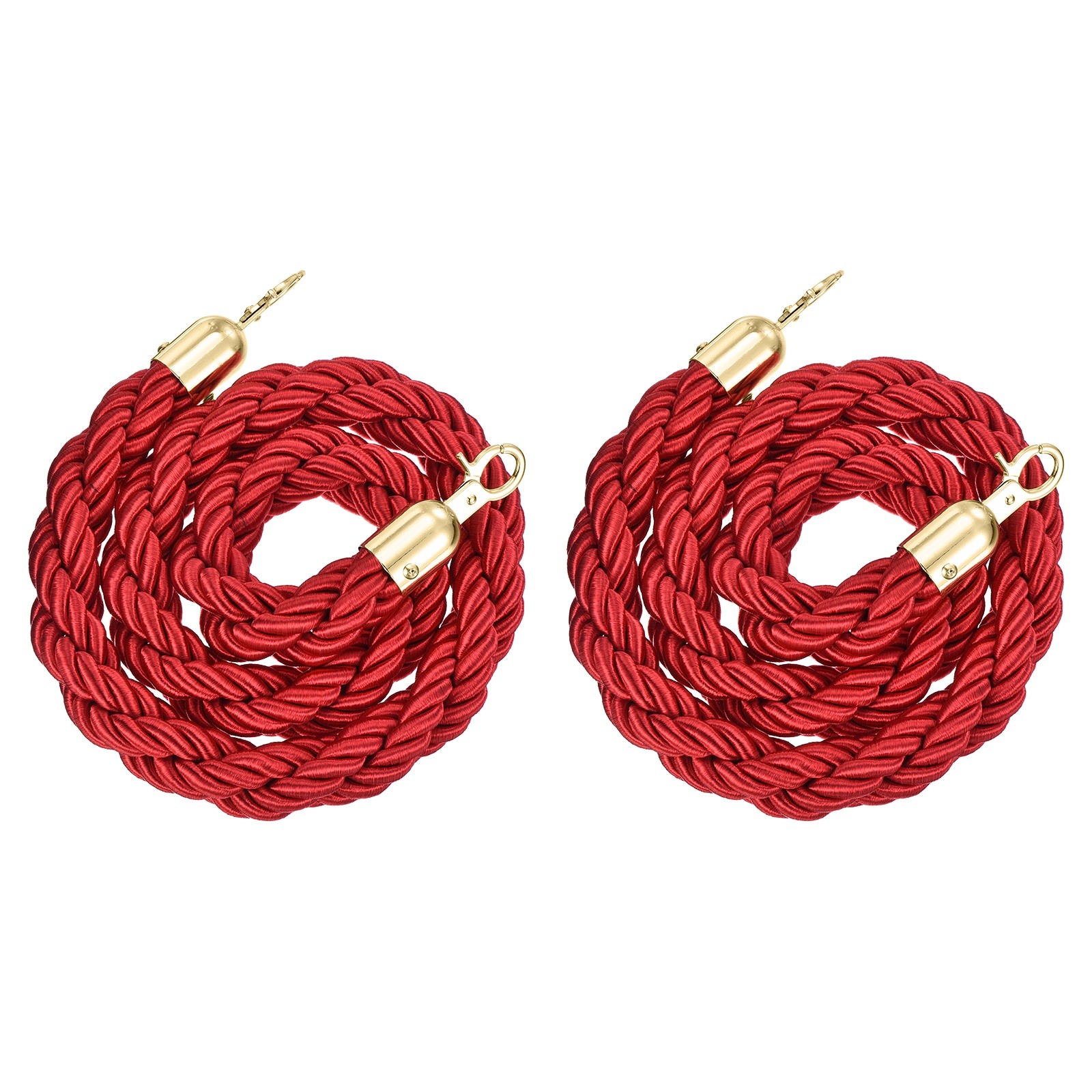 Velvet Stanchion Ropes with Gold Buckle, (3.9Ft X1.1 Inch, Red) (2Pcs)