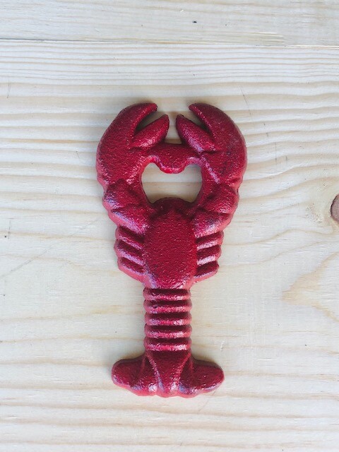 6 Cast Iron Lobster Soda Bottle Openers Crawfish Nautical Beer Pop Hand Held