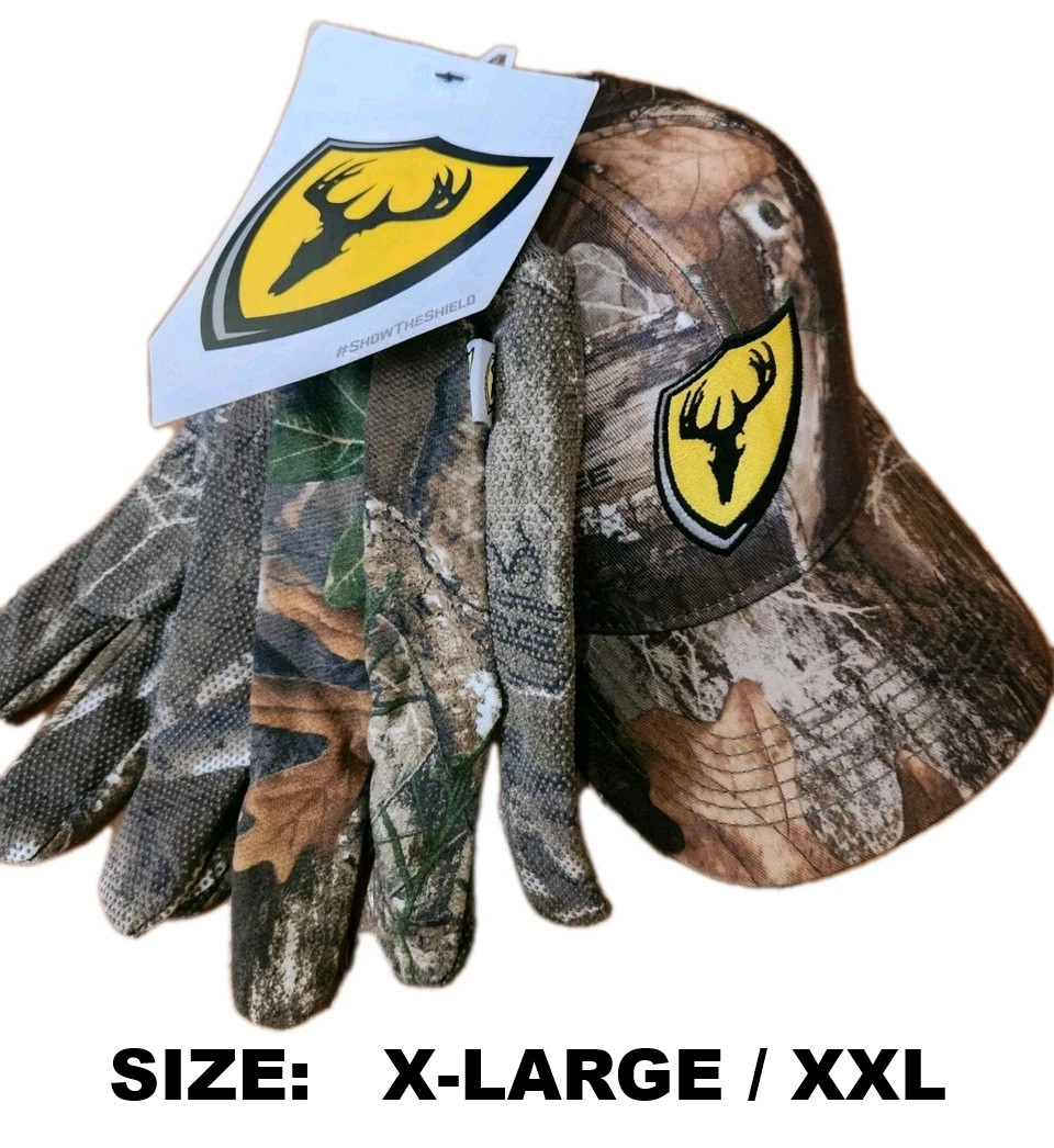 Realtree Edge Camo Cap Scent Blocker Hunting Hat & Gloves Combo - Size XL to 2XL