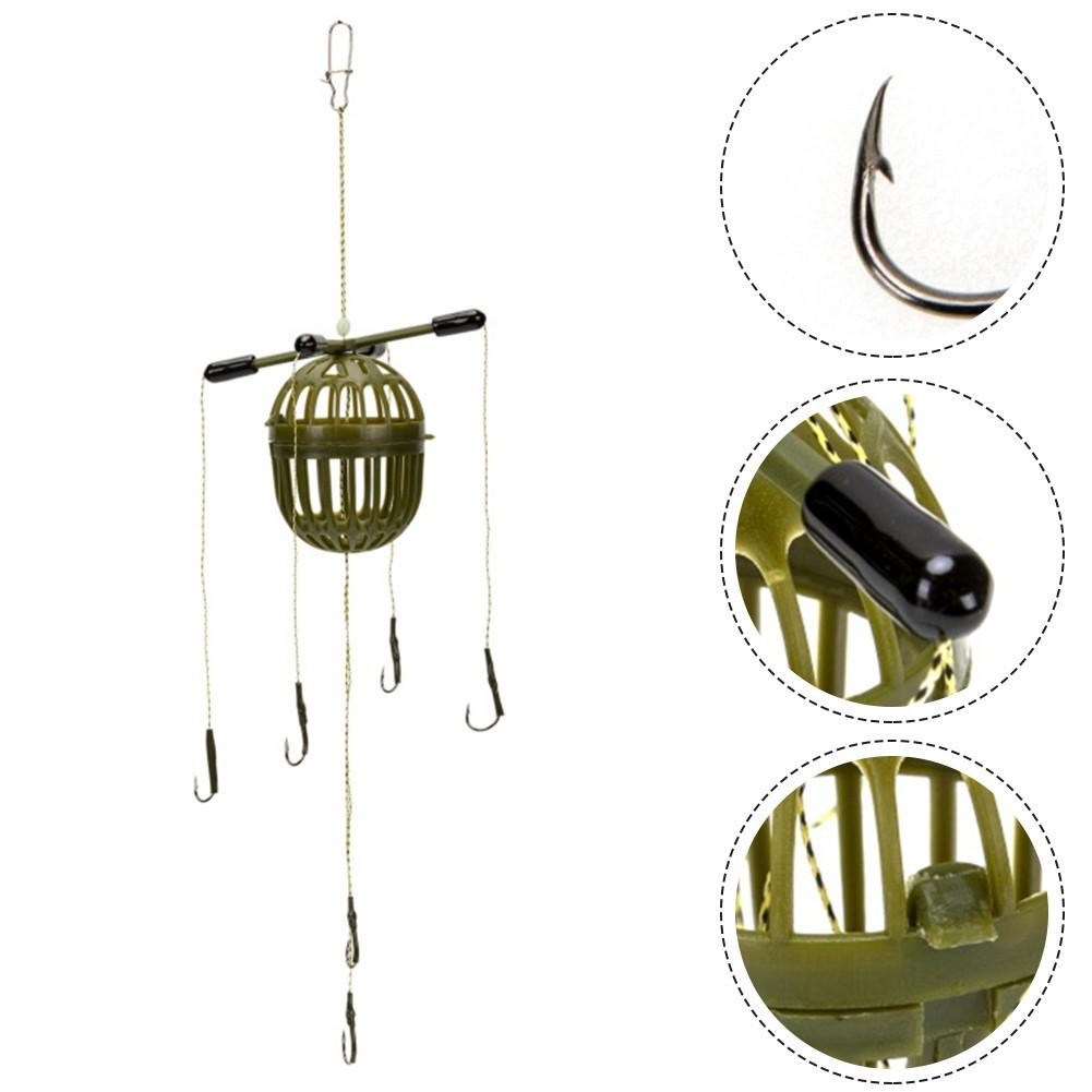 Fishhook Hook Rig Set Bait Feeder Fishing Feeder Holder Fishhook Feeder Tackle