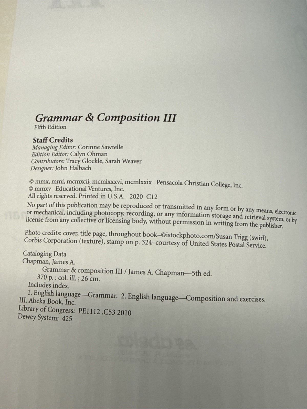 Abeka Grammar & Composition III (5th Edition) Student WorkText, 9th Grade