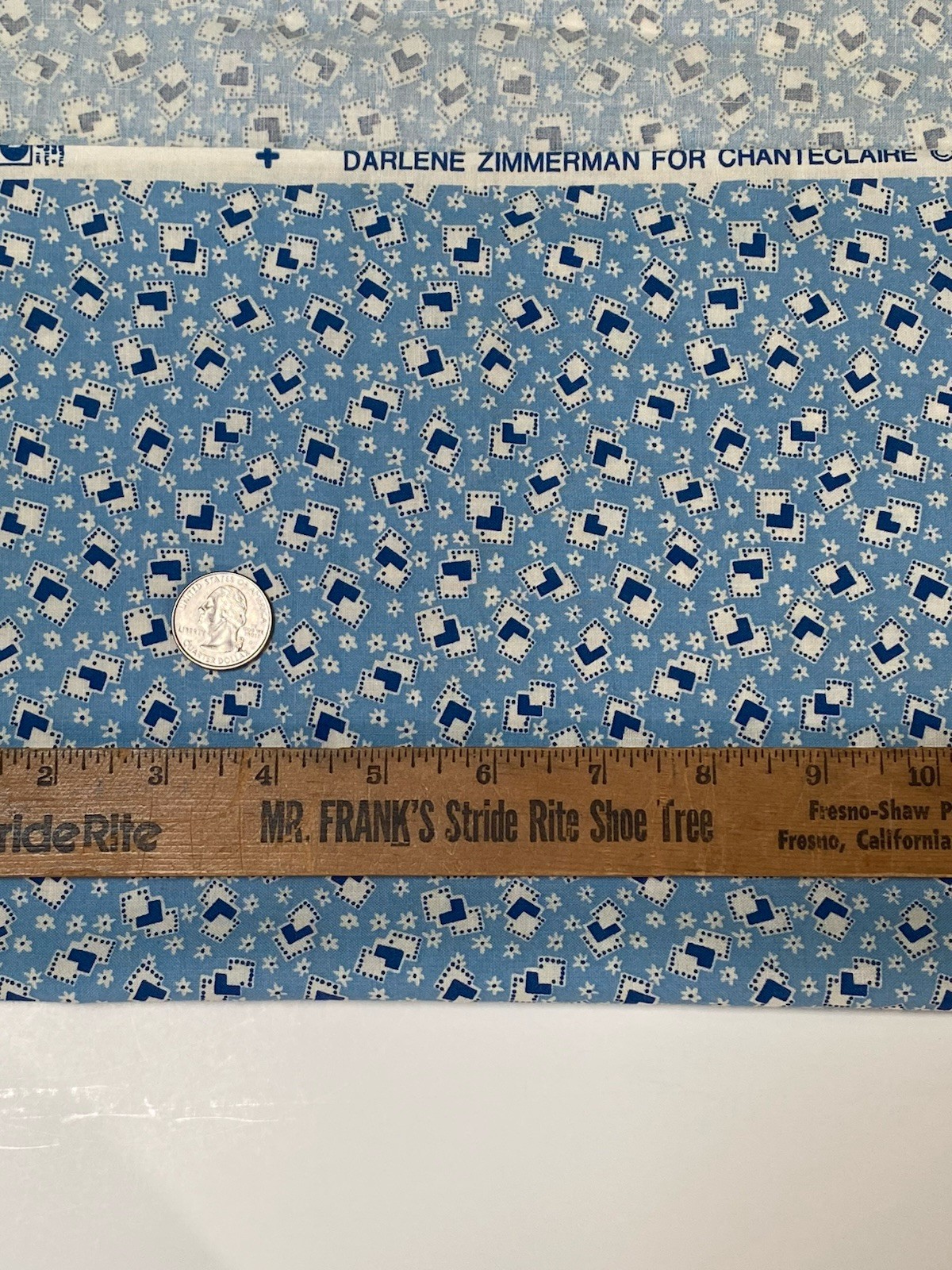 Retro 30s cotton fabric  Remnant Blues White Quilting Crafts