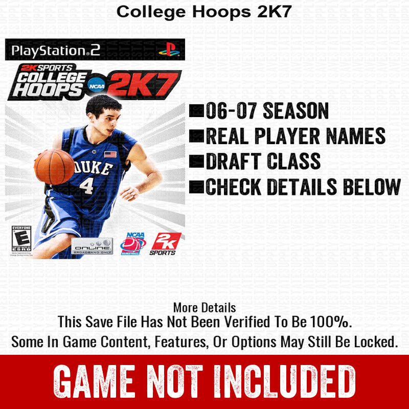 College Hoops 2K7 PS2 Playstation Roster Season Player Update Memory Card