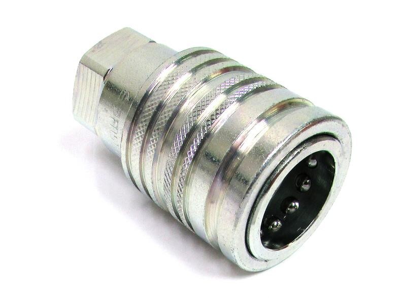 Female Hydraulic Quick Coupler 1/2" Body 1/2" NPT w/Snap Ring Grooves