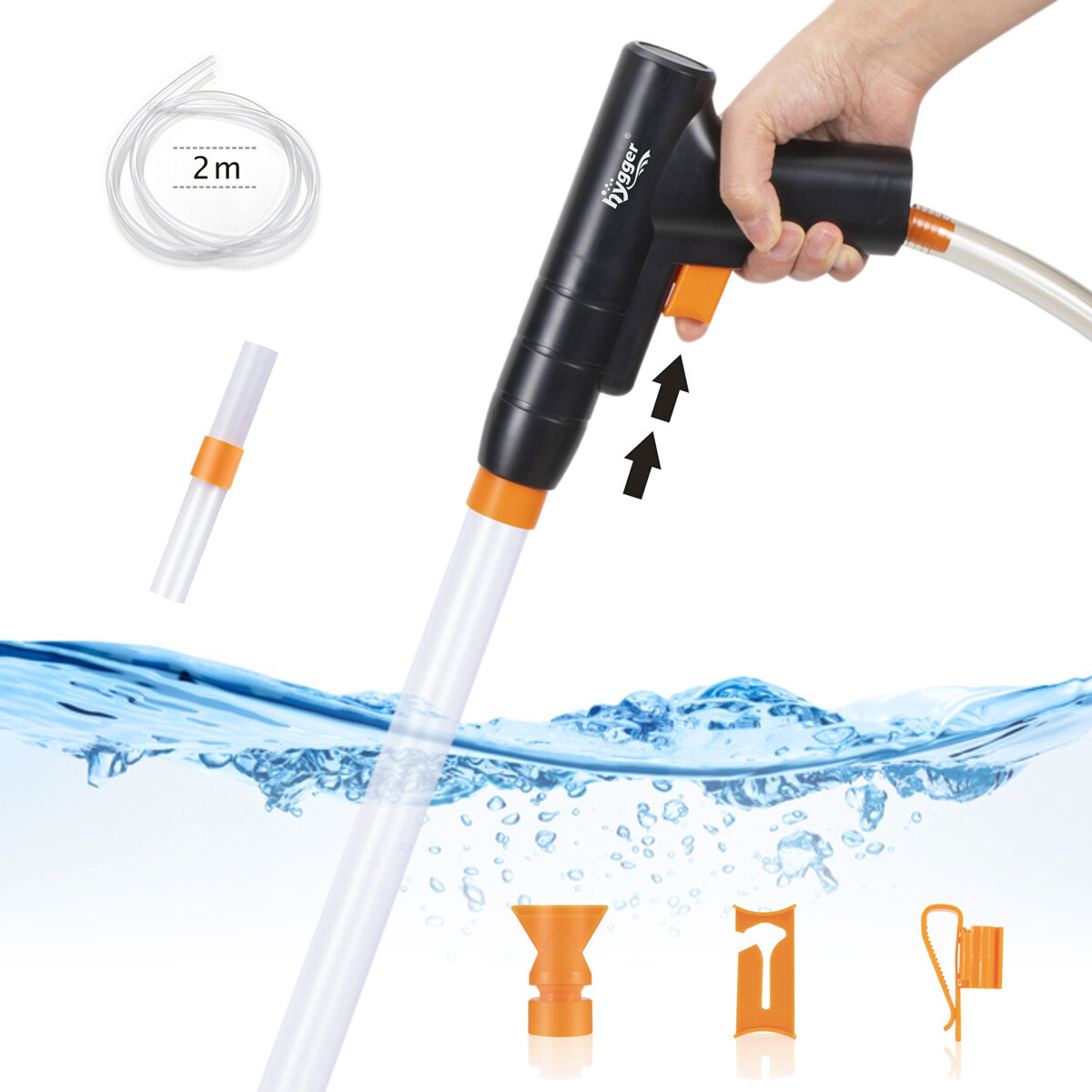 hygger Aquarium Siphon Vacuum Gravel Cleaner Water Changer Controller Clamp