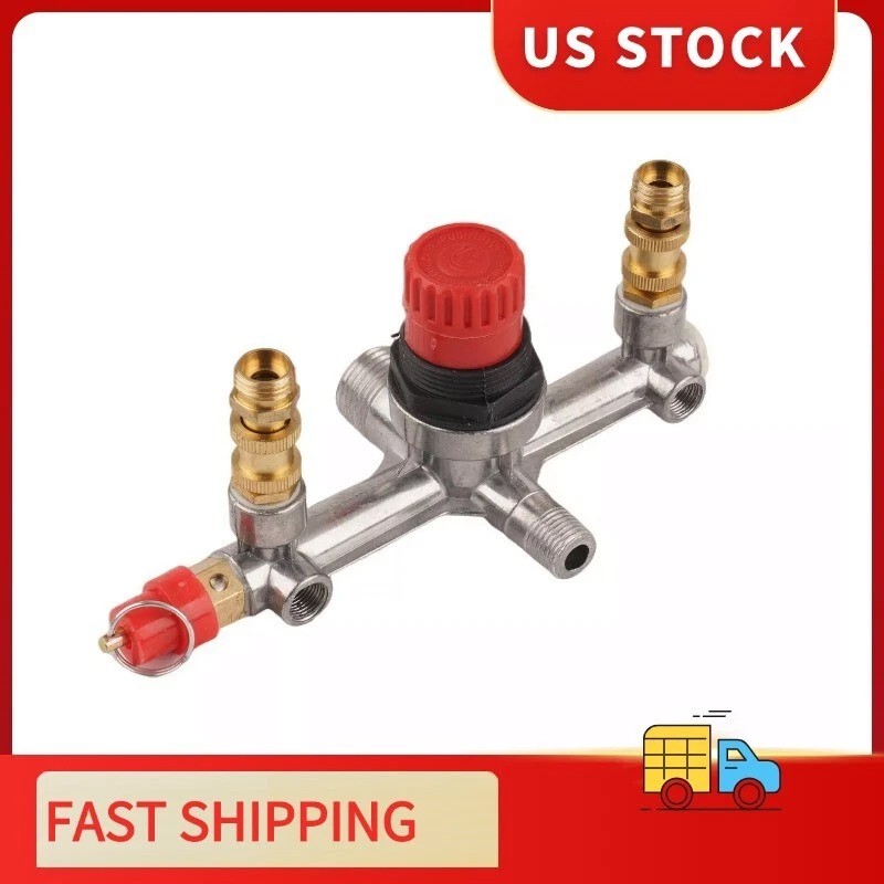 Air Compressor Pressure Valve Switch-Control Manifold Regulator Gauges Tool KIT