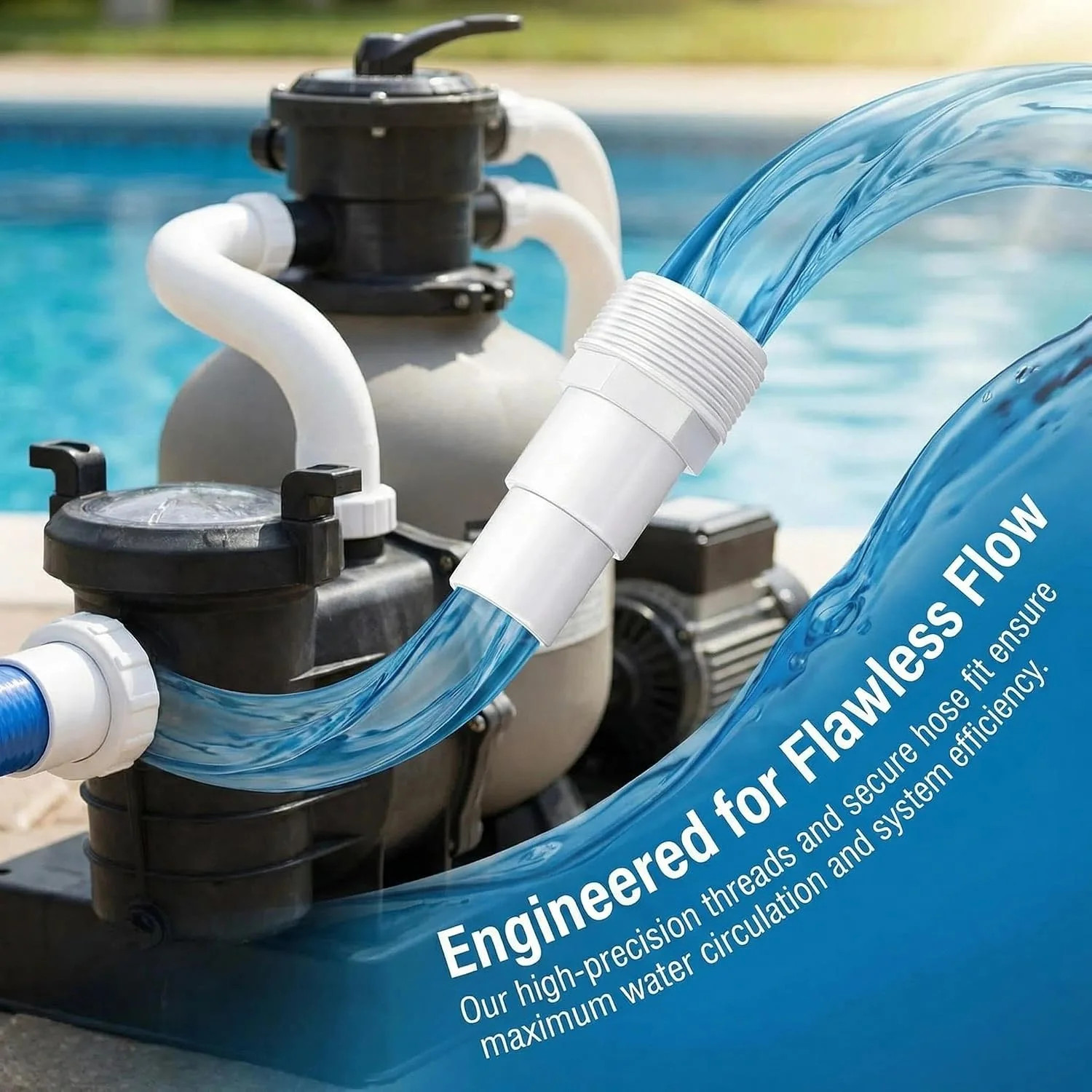 Universal Combo Hose Adapter Replacement 1/4"-1 1/2" Pool Filter Pump Hose Adapt