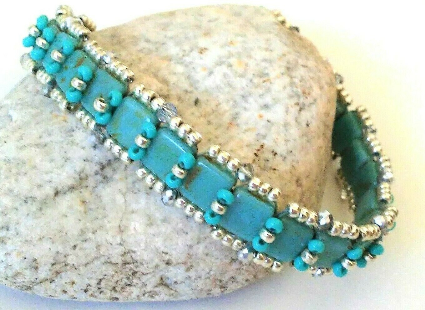 Handmade Turquoise Tila Bracelet