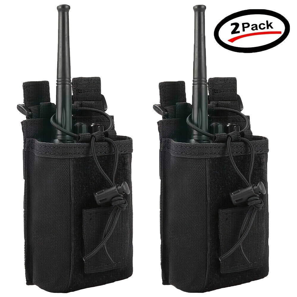 2PCS Tactical Molle Radio Holder Holster Molle Radio Pouch Walkie Talkie Holster