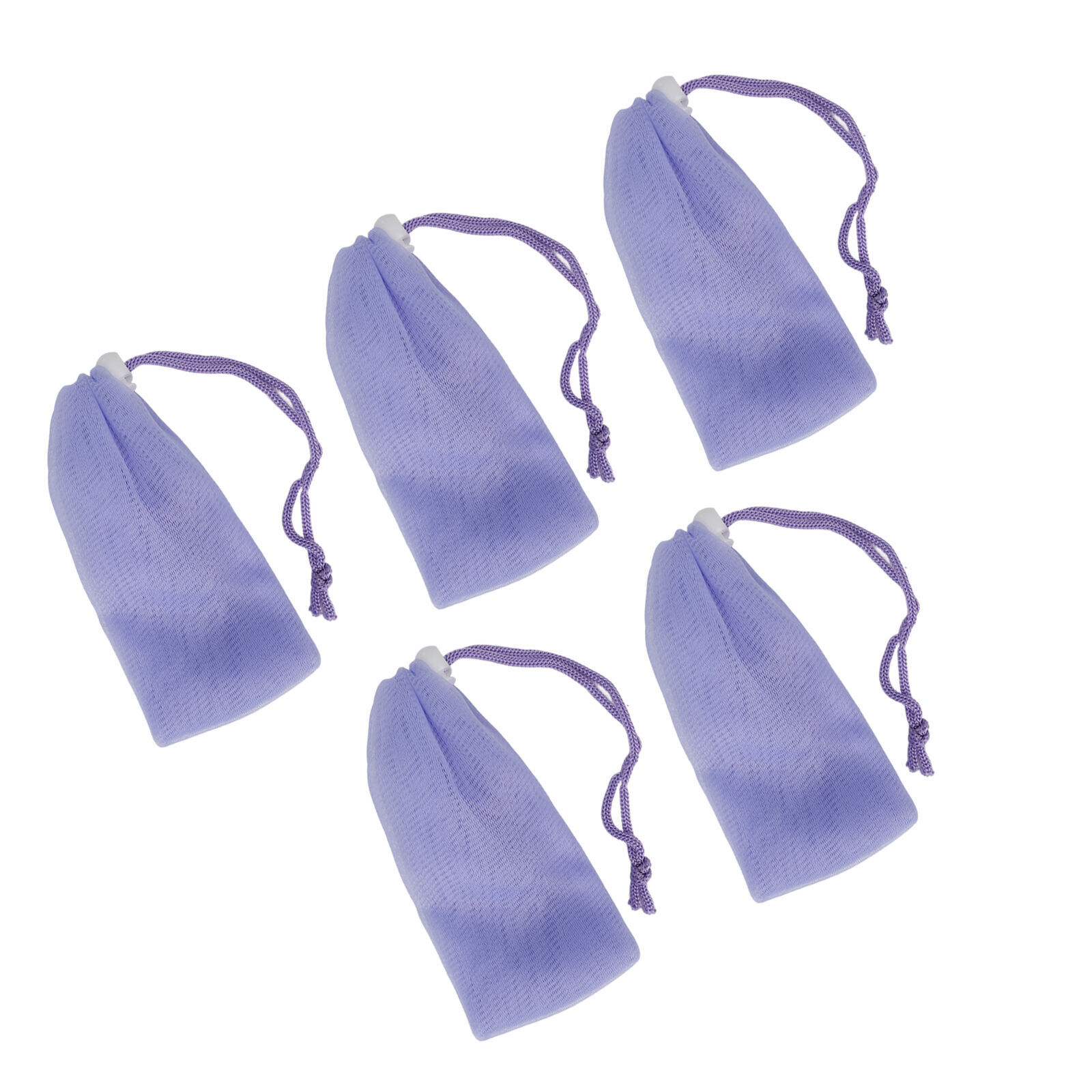 5pcs Mesh Pouch Saver Bag Purple Bubble Foam Net with Drawstring Body