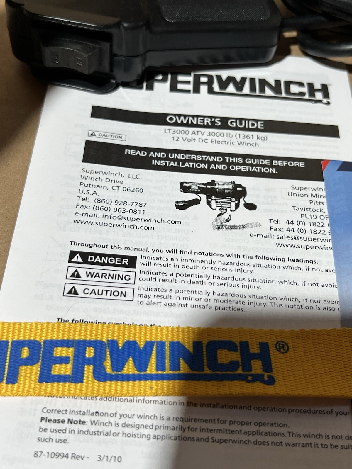 Genuine Superwinch LT3000 Winch Remote & Toggle Switch Control Replacement New