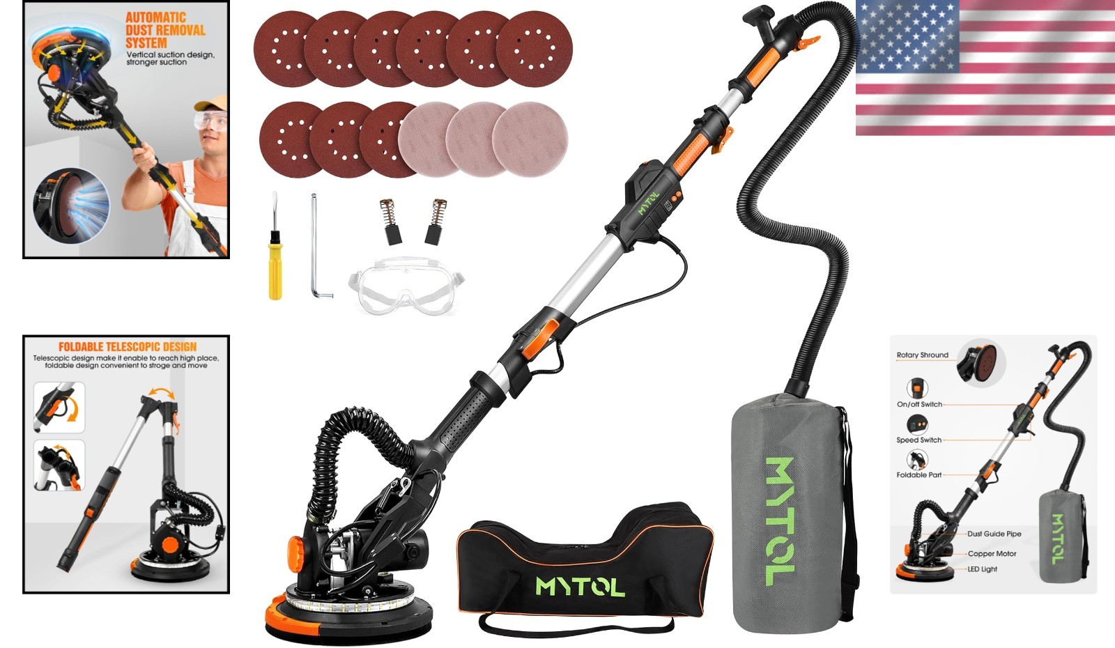 Electric Drywall Sander with Vacuum Dust Collection