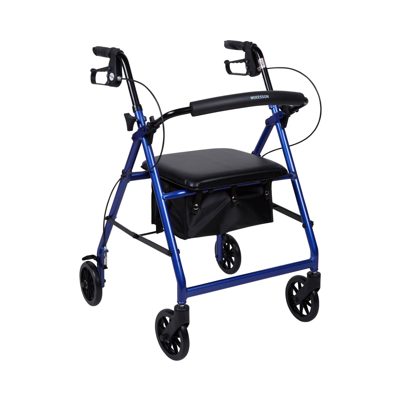 McKesson Upright Rollator Walker Folding 32 to 37” Handle Height 146-R726BL