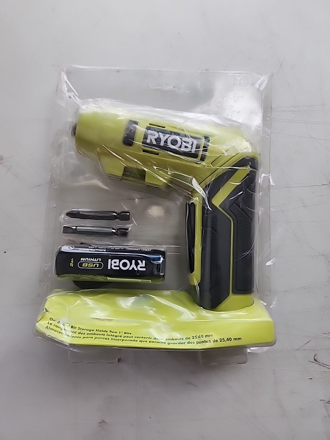 Portable USB Ryobi Lithium-Ion Dual LED Screwdriver Kit Cordless Power ,tested