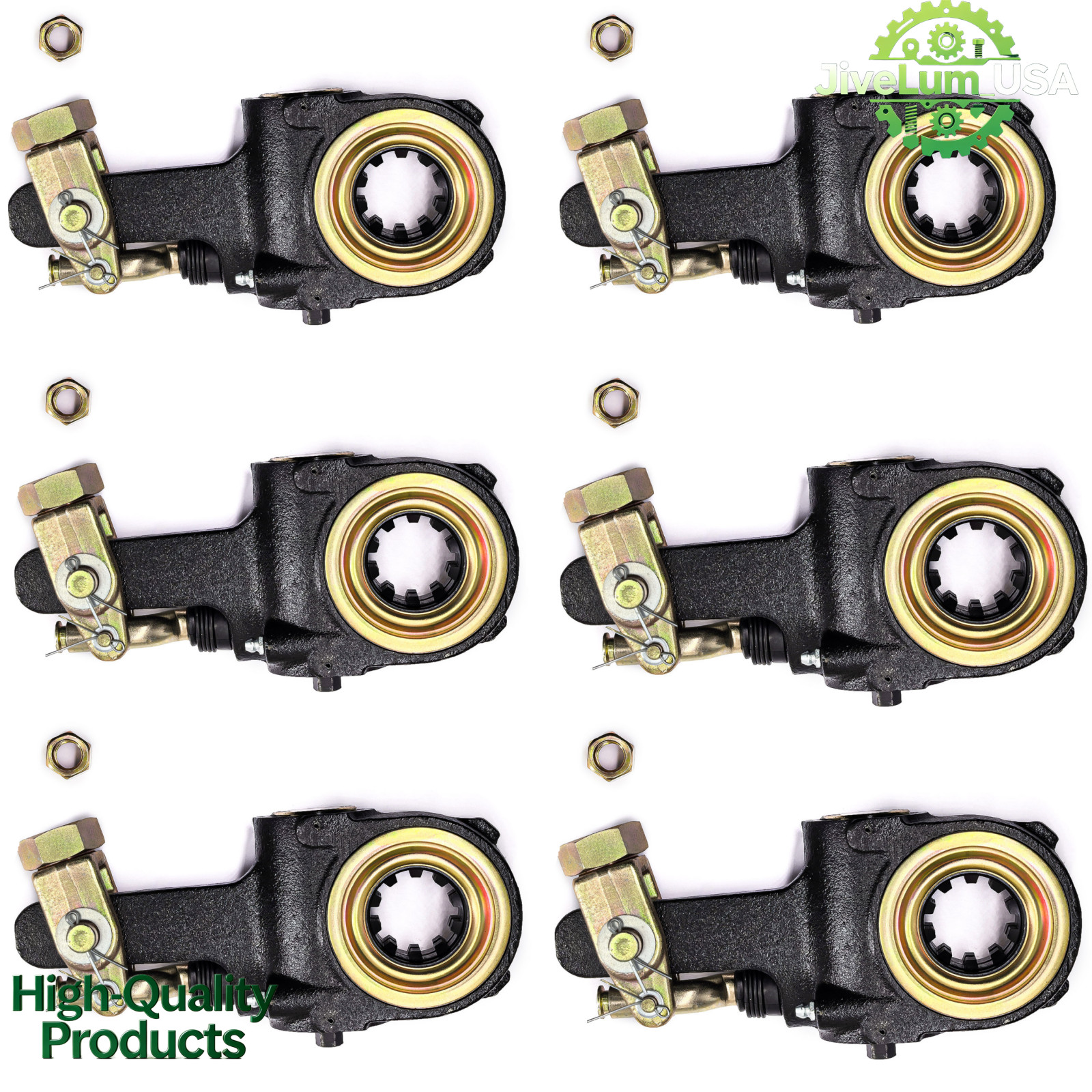 6PCS 10 Spline 5.5" Auto Slack Adjuster W/ Collar Lock Clevis For Meritor AS1132