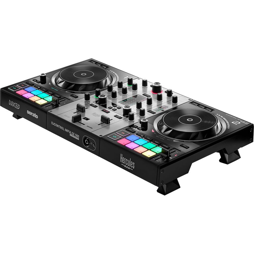 Hercules DJControl Inpulse 500 DJ Software Controller (Silver) w/ Headphones KIT