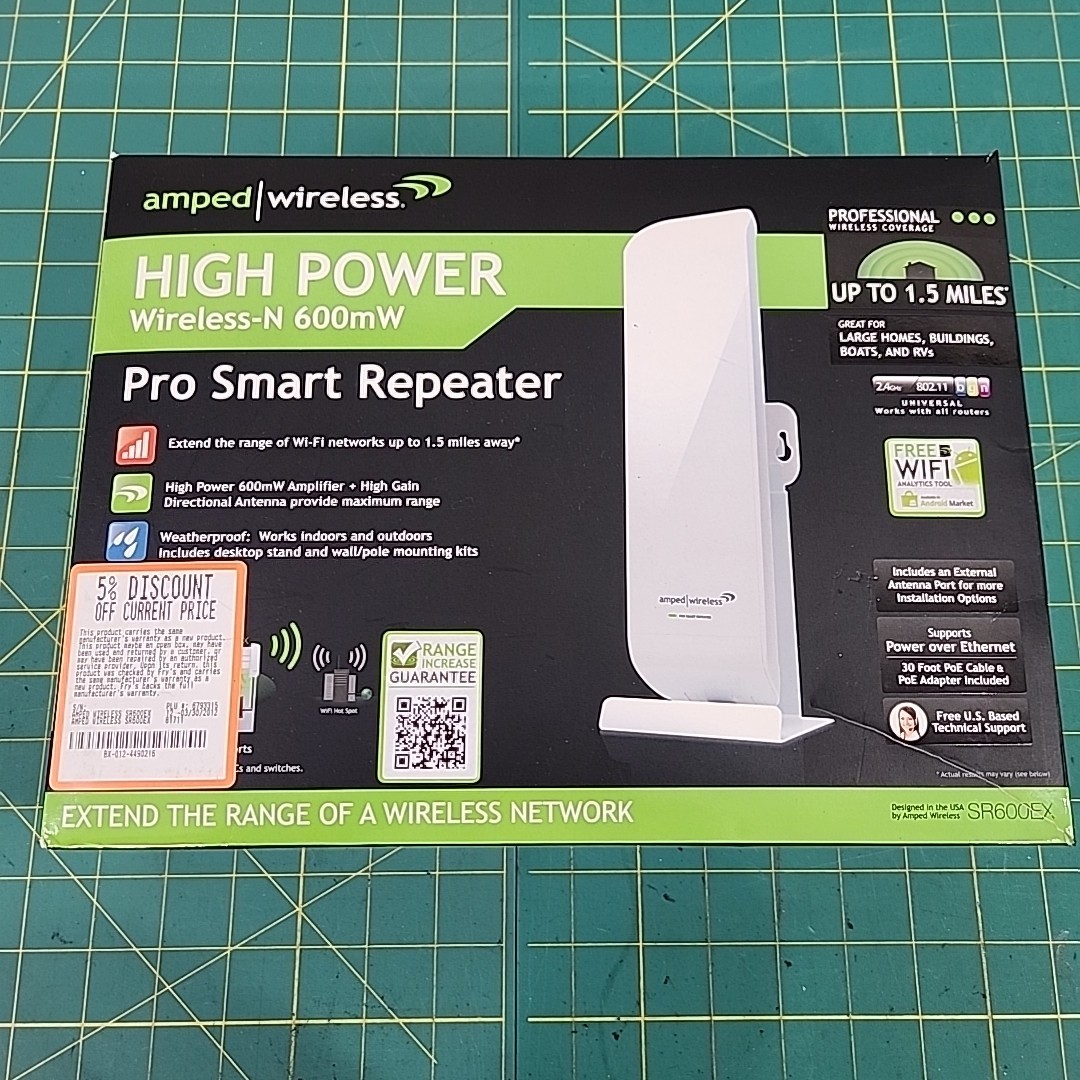 Amped AP600EX High Power 600 mW Wireless-N Pro Access Point 1.5 Mile NIB