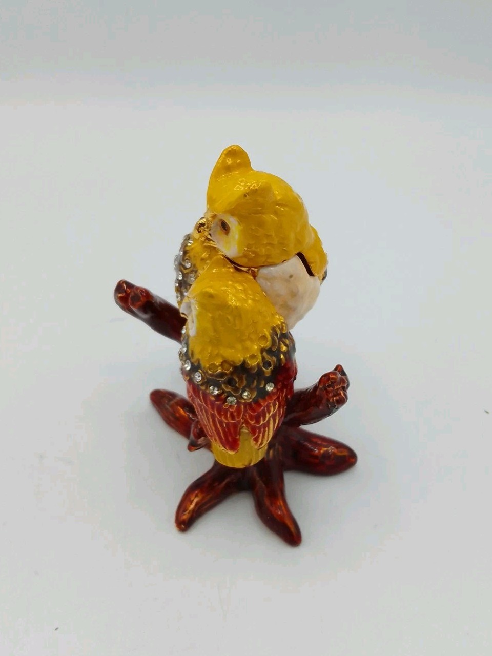 Bejeweled Owls Hinged Trinket Box