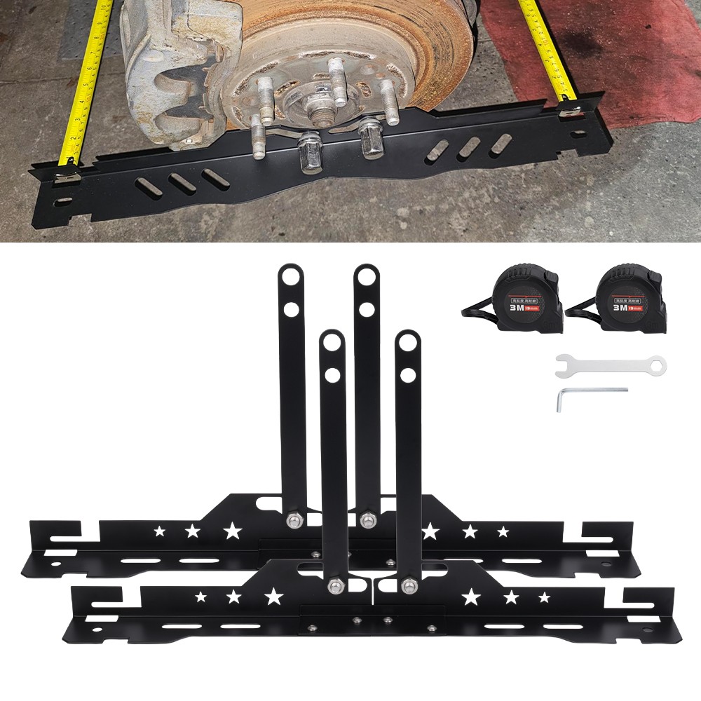 2PCS Wheel Toe Alignment Tool Plate Kit Heavy Duty w/ 2 Measuring Tapes For Car