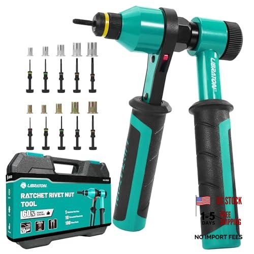 Rivet Nut Tool, Rivnut Tool, Professional Ratchet Nutsert Tool SAE and Metric