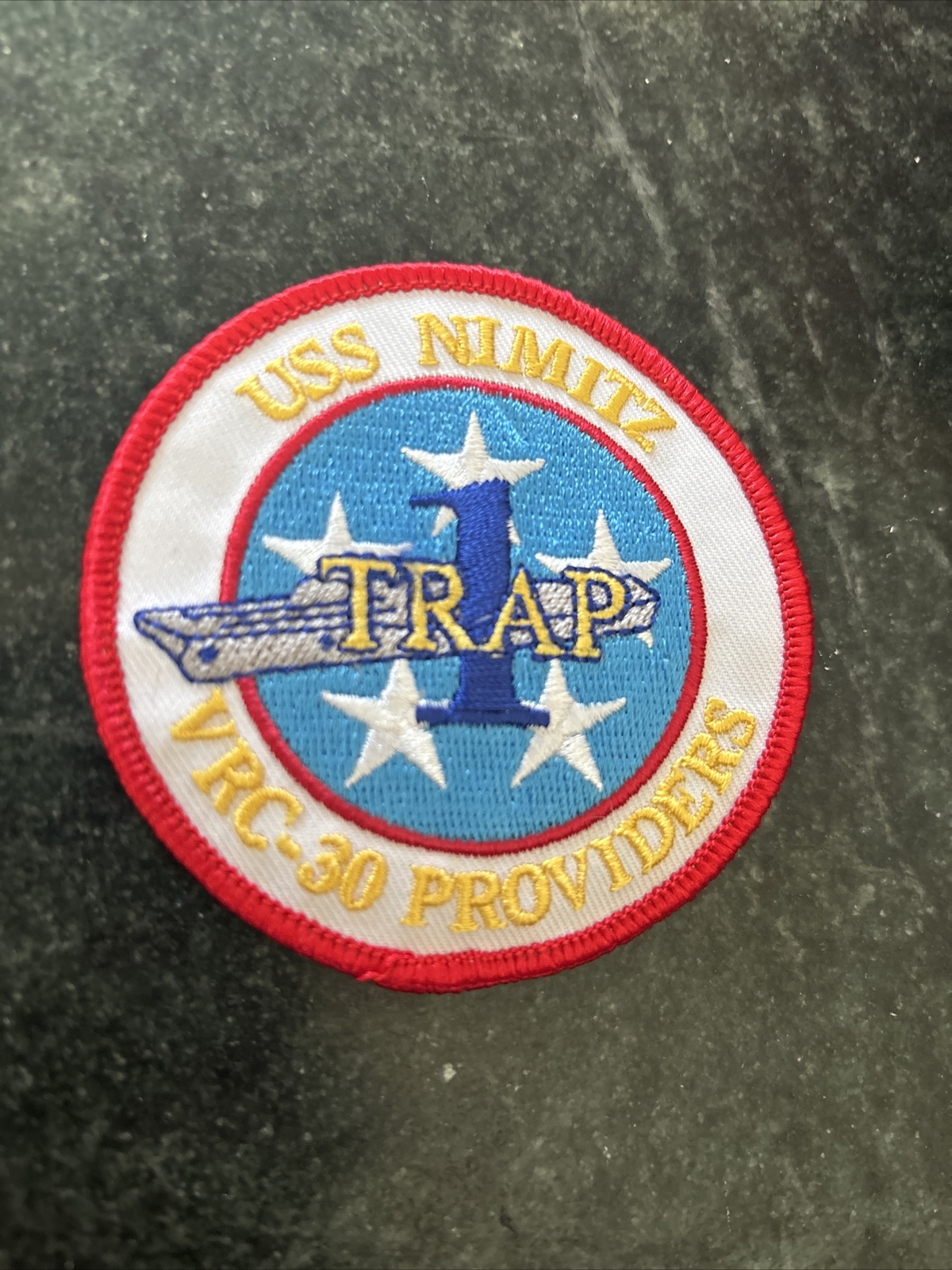 VRC-30 PROVIDERS 1 TRAP CVN-68 USS NIMITZ NAVY C-2 GREYHOUND COD SQUADRON PATCH