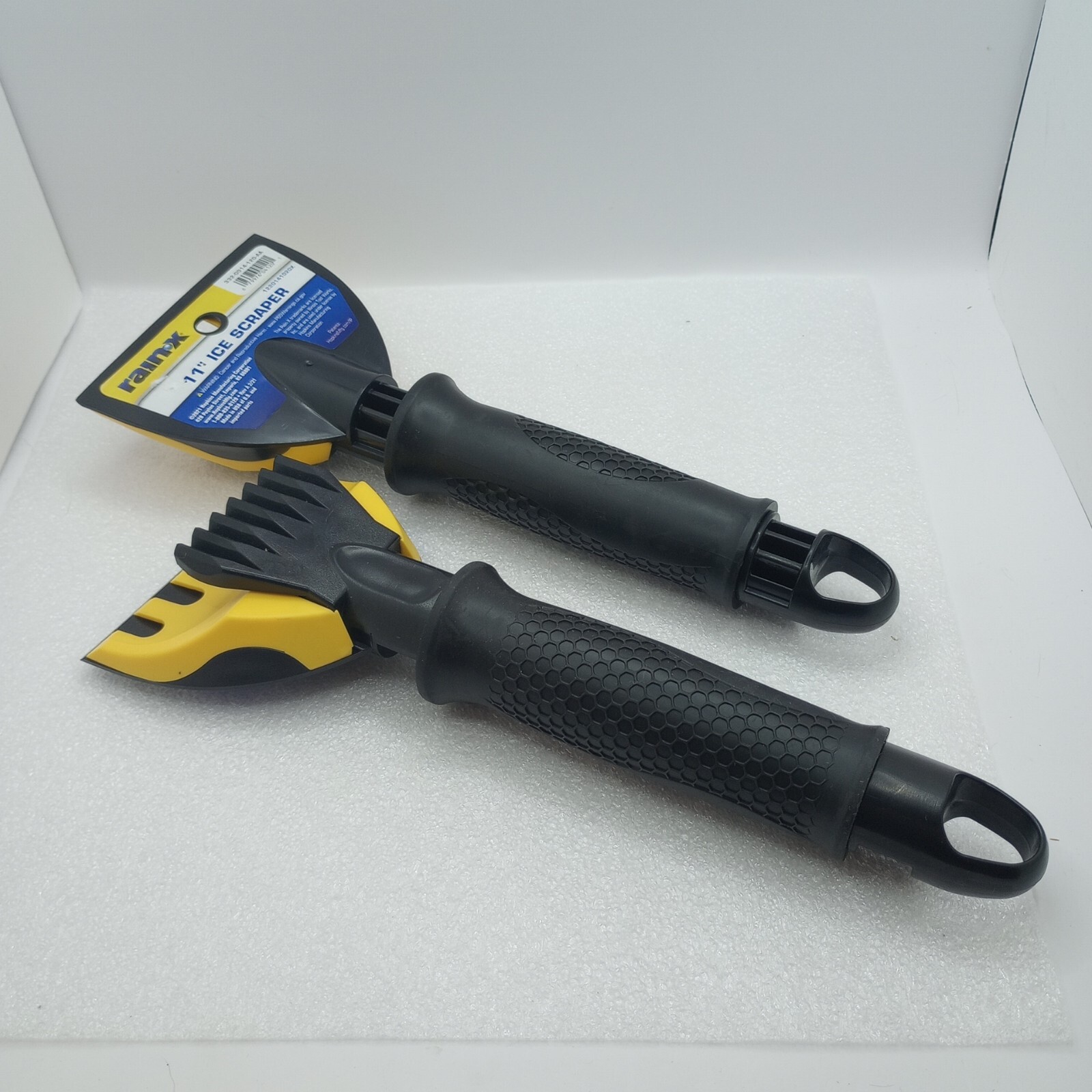 TWO (2) RAIN-X  11" PLASTIC ICE SCRAPER BLACK/YELLOW EASY GRIP.  *BRAND NEW*