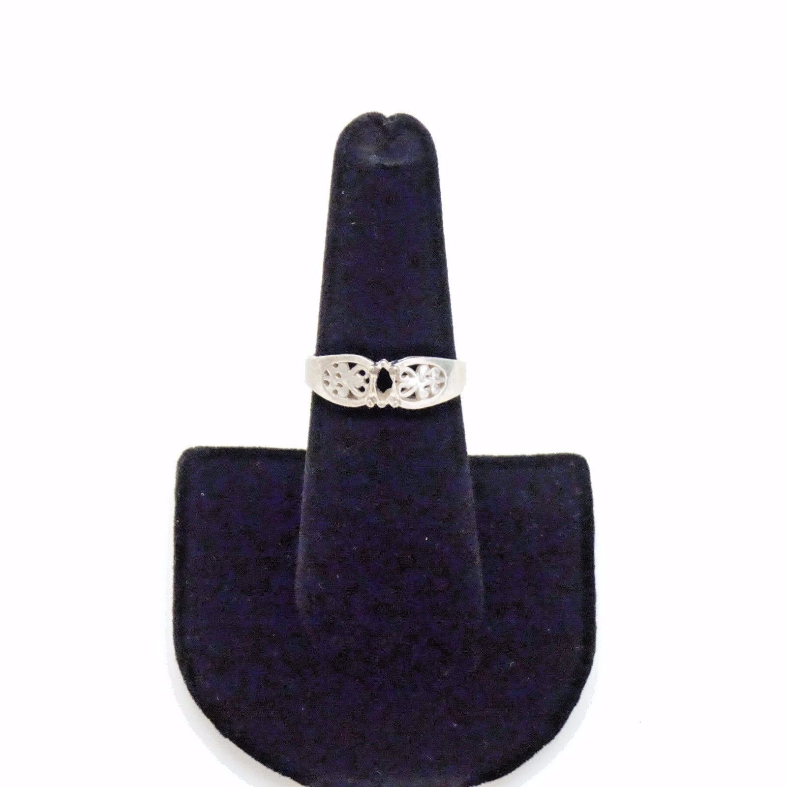 Sterling Silver Marquise Filagree Ring Setting -6x3mm Marquise - Size 7