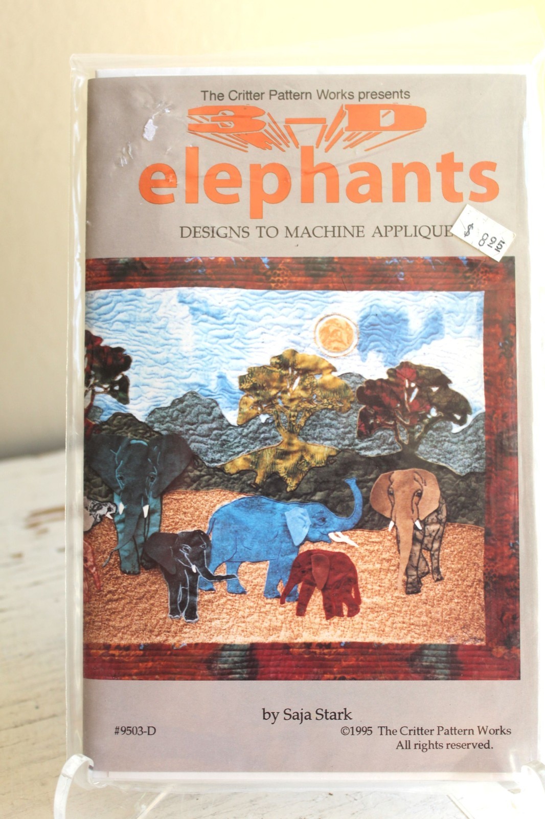 Quilt Pattern Applique Elephant 26X35 The Critter Pattern Works Saja Stark 1995