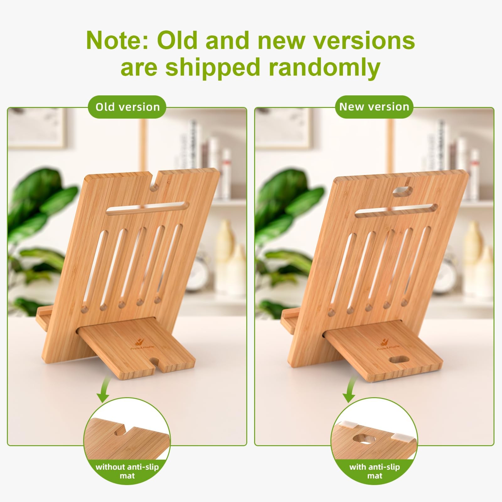 Bamboo Tablet Stand Adjustable, Desktop Cell Phone Stand Holder Dock Compatib...