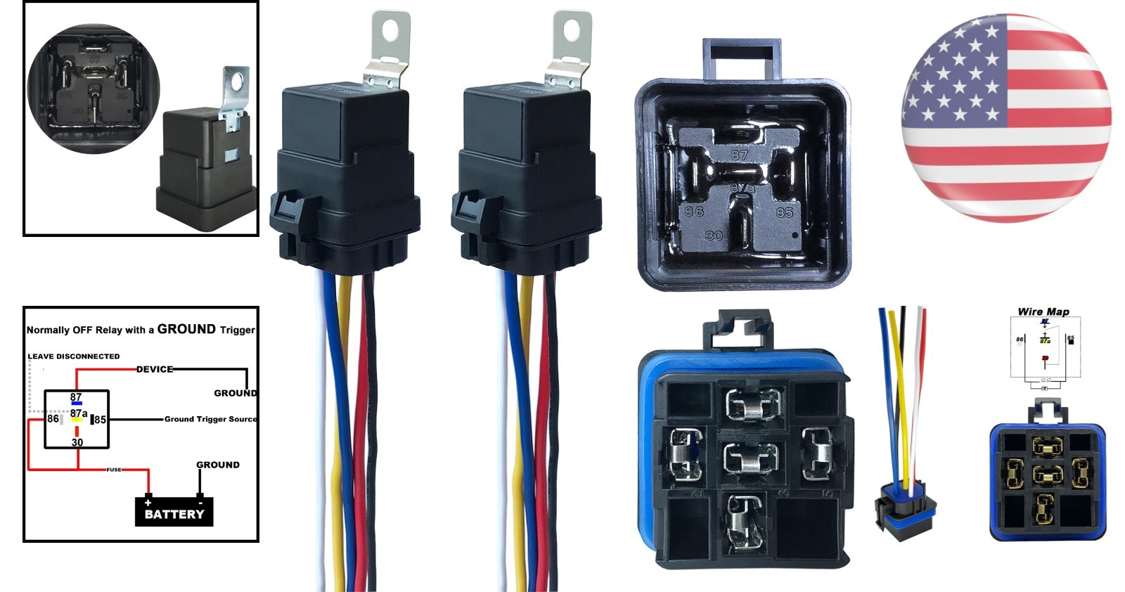 Professional Grade 12V DC 2 Pack SPDT Relay Kit - Waterproof, Automatic Use