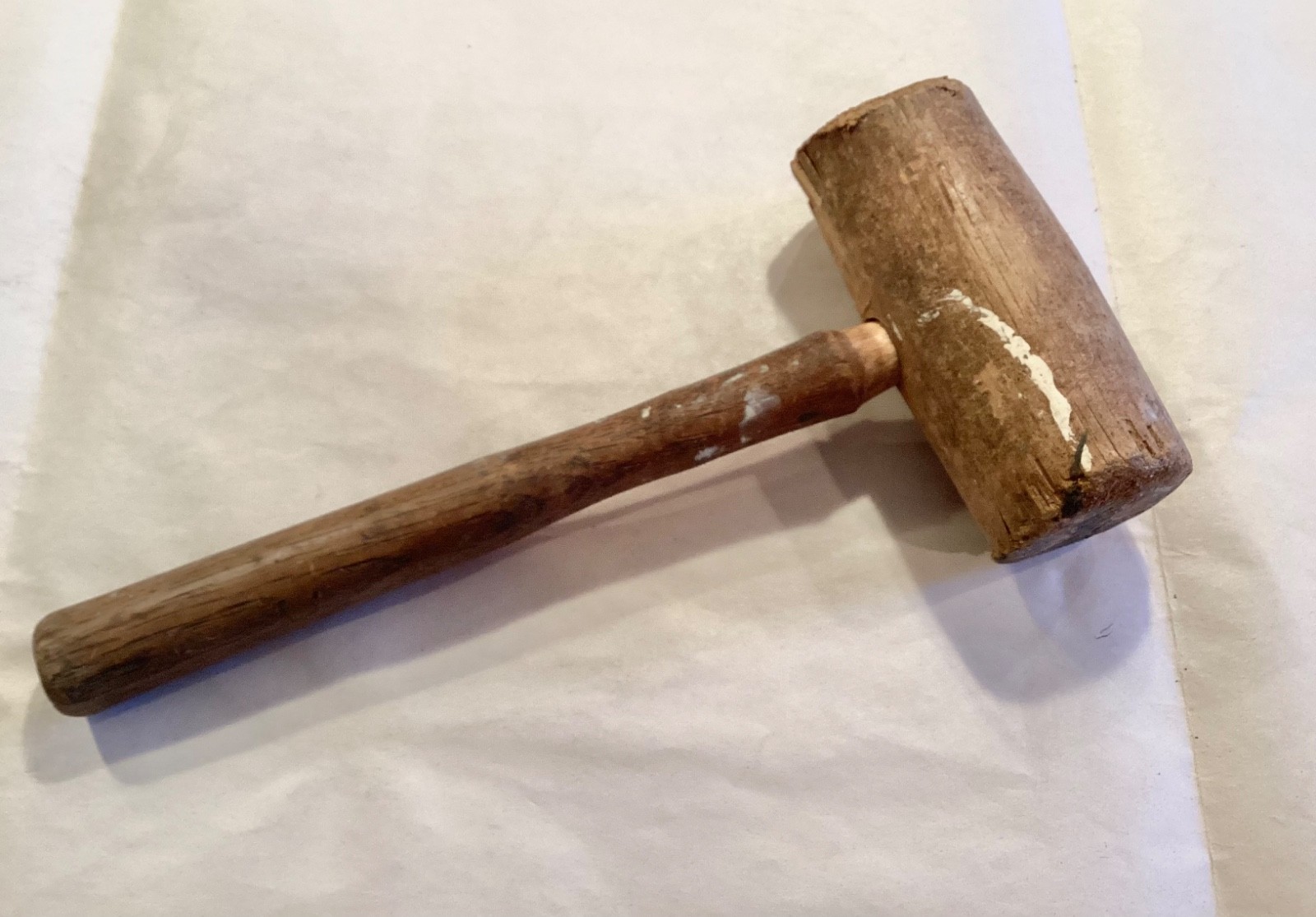 Antique Wooden Mallet Wood Hammer Rustic Carpenter Collectible Tool, STURDY