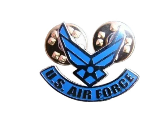 US USAF AIR FORCE WINGS PIN LAPEL PIN TIE TACK DRESS PIN BADGE INSIGNIA BLUE
