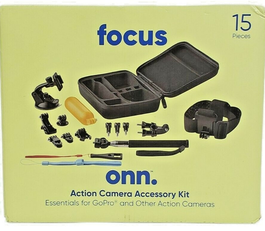 Focus Onn. Action Camera Accessory Kit- Essentials for GoPro® and Other Cameras
