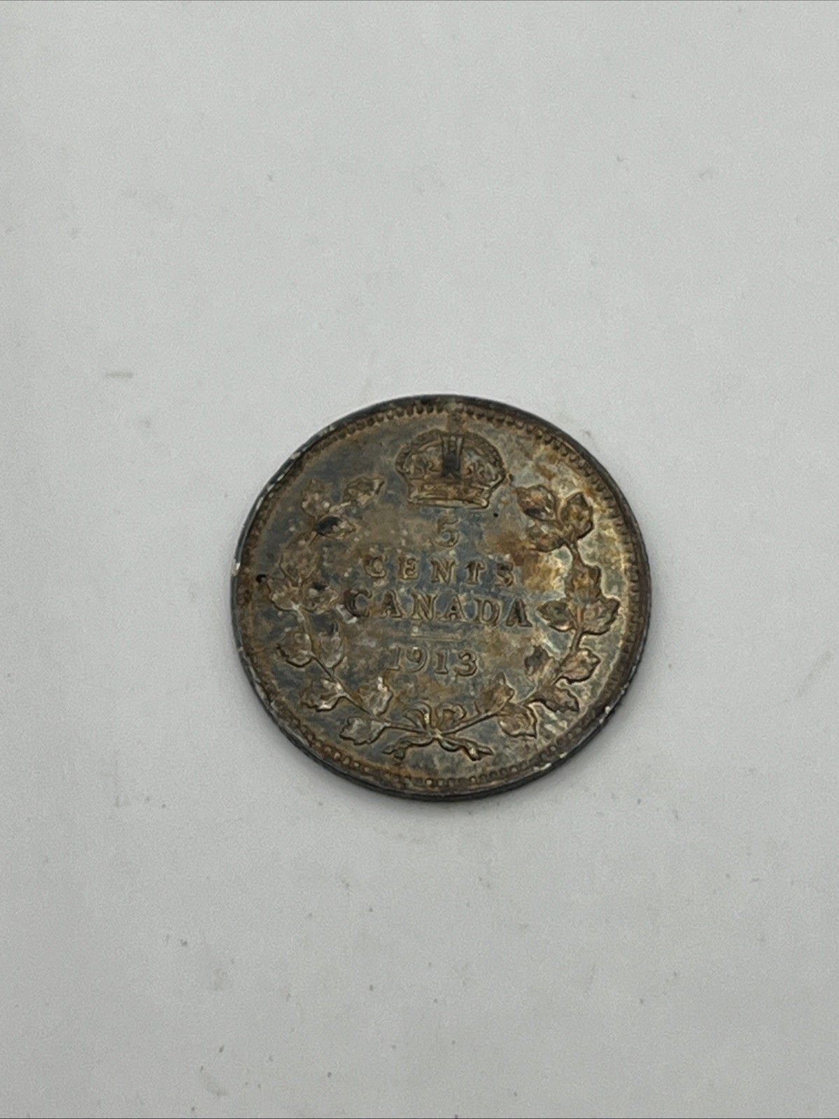 1913 Canada 5 cents silver