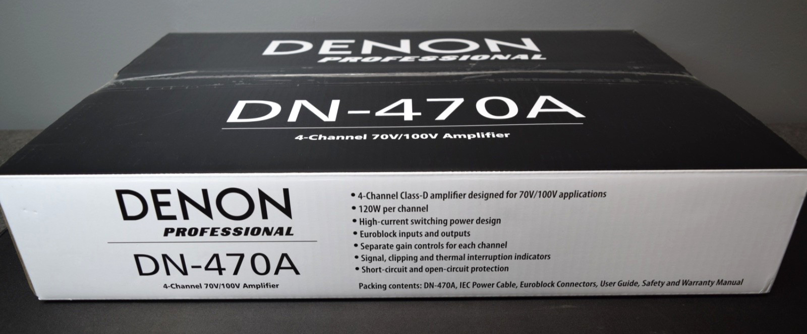 Denon DN-470A 4-channel Class-D amplifier designed for 70V/100V applications