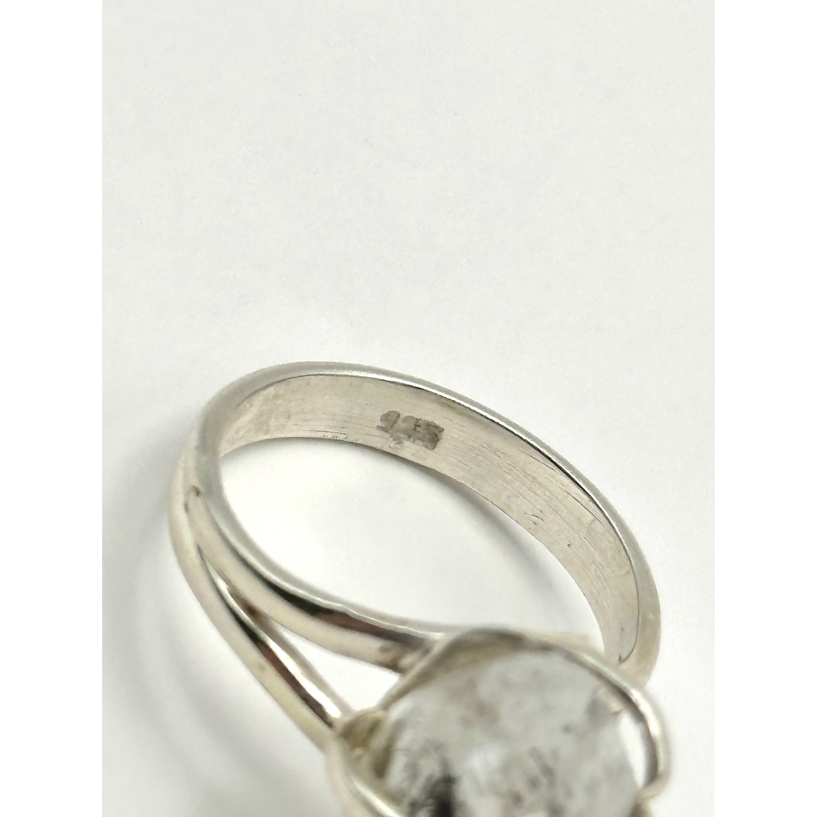 Raw Herkimer Diamond Sterling Silver Ring Size 9