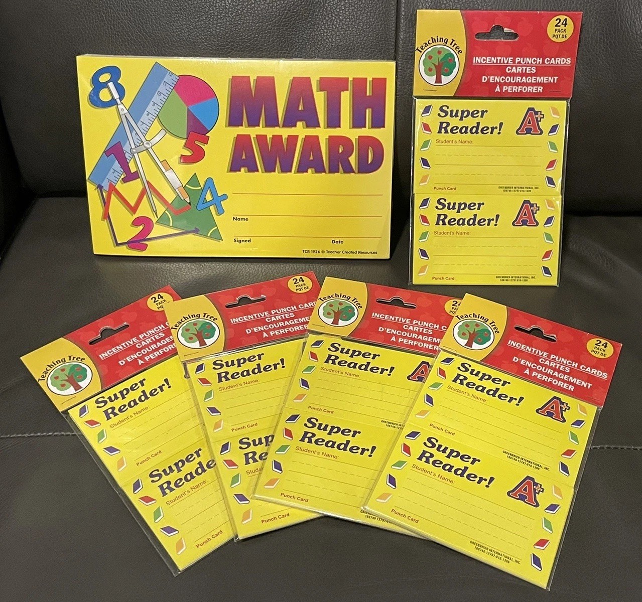 Teaching Tree Teacher Created Resources NEW 100 Pcs Math Awards Reading Rewards