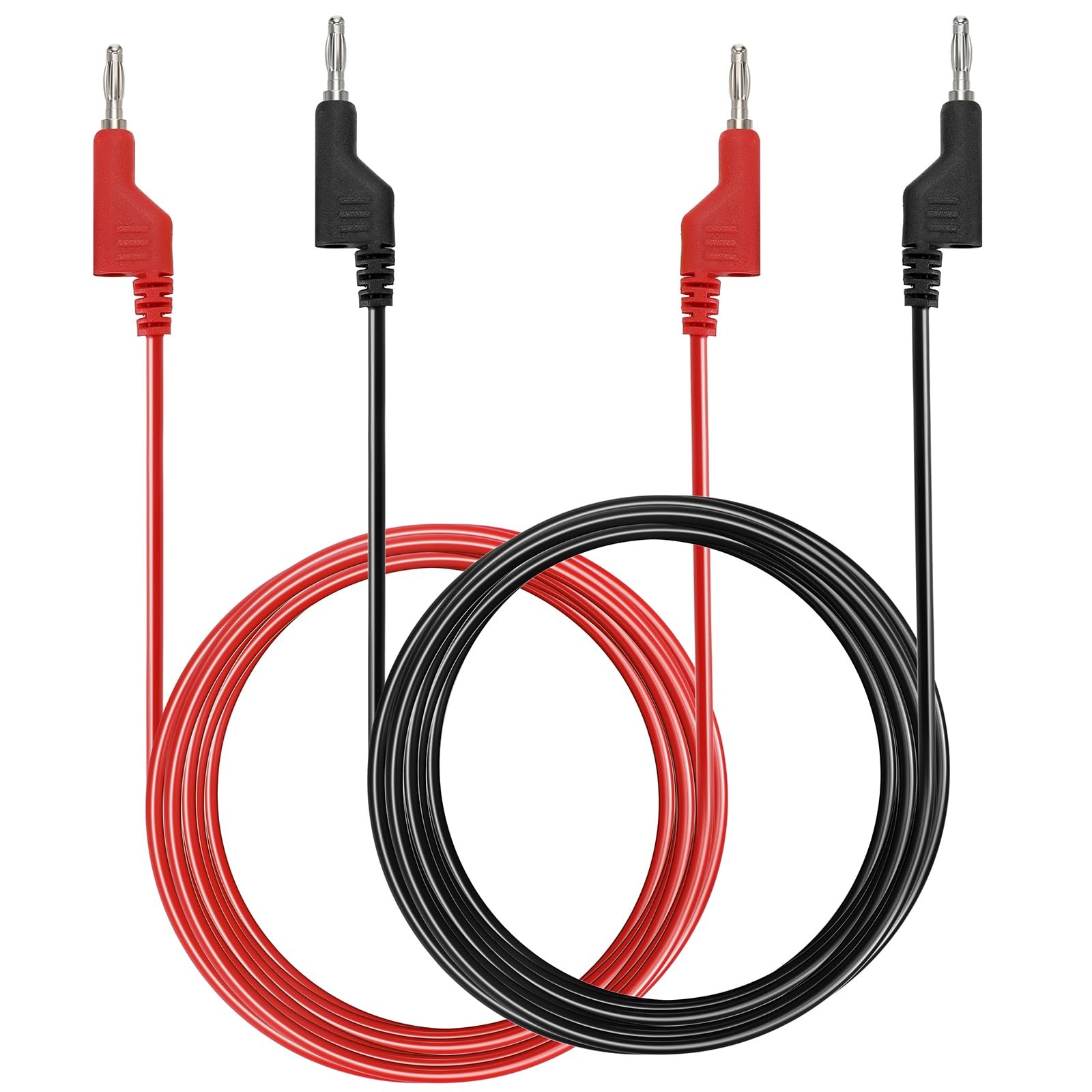 Sumnacon 2Pcs Banana to Banana Plug Test Leads - Stackable 4MM Banana Plug Te...