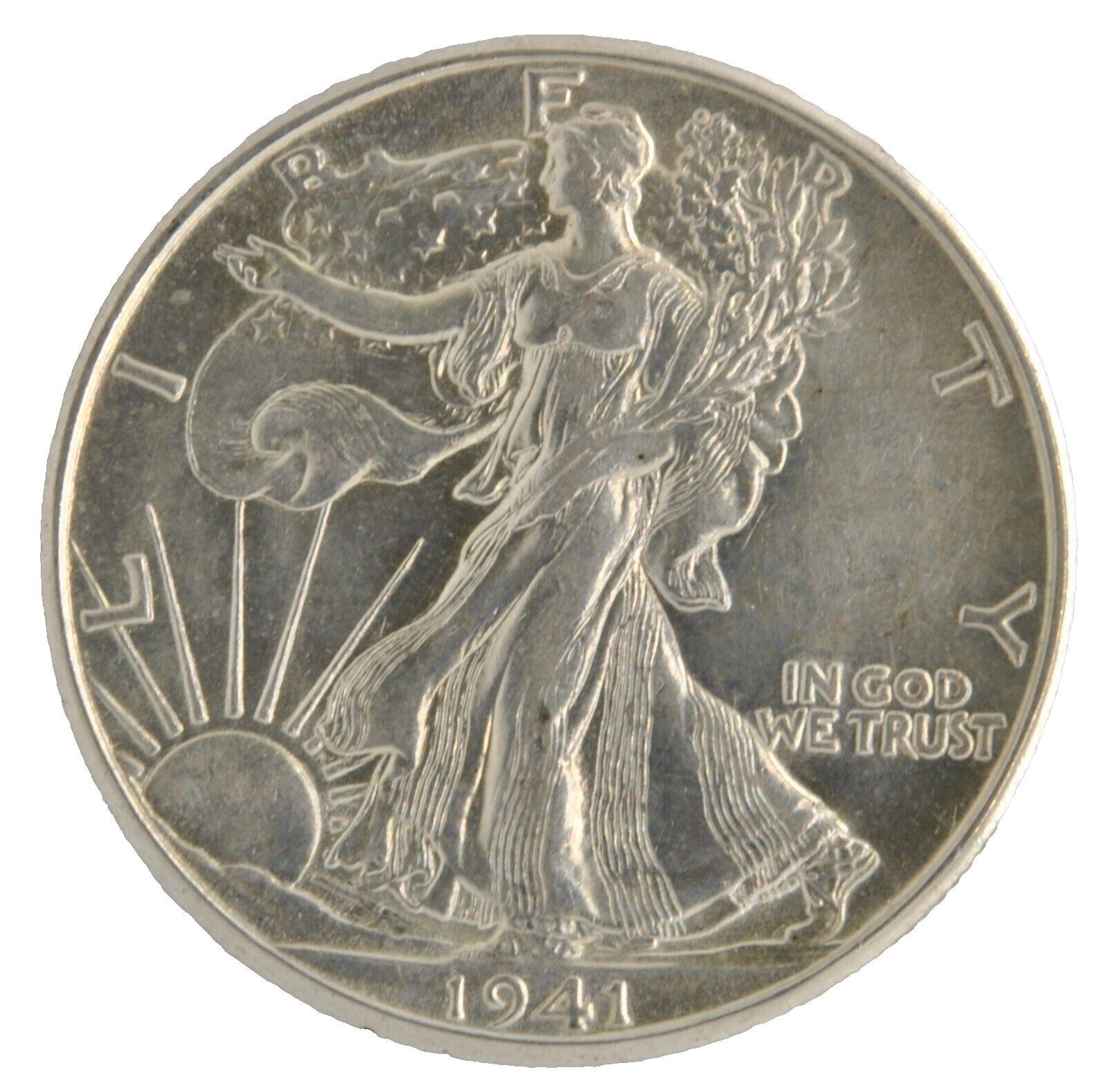 United States 1941-D Walking Liberty Half Dollar 50c 90% Silver Denver Mint Coin
