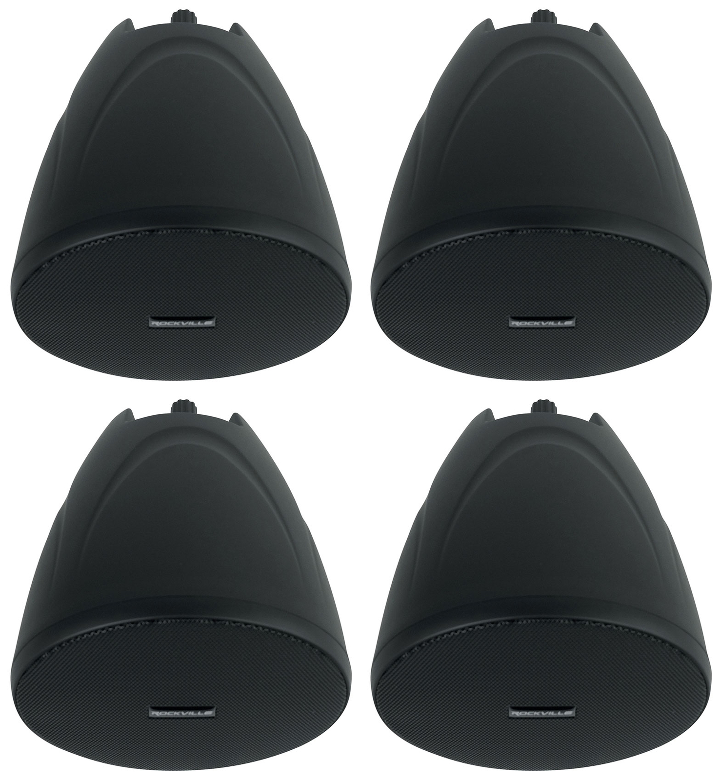 4) Rockville PEN-40T Black 4" 70V Hanging Pendant Speakers Commercial/Restaurant