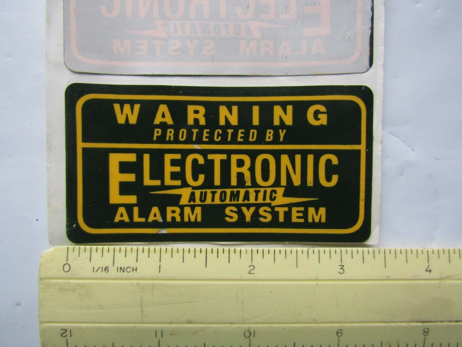 Warning Protected By Electronic Automatic Alarm System Decal Sticker Vintage
