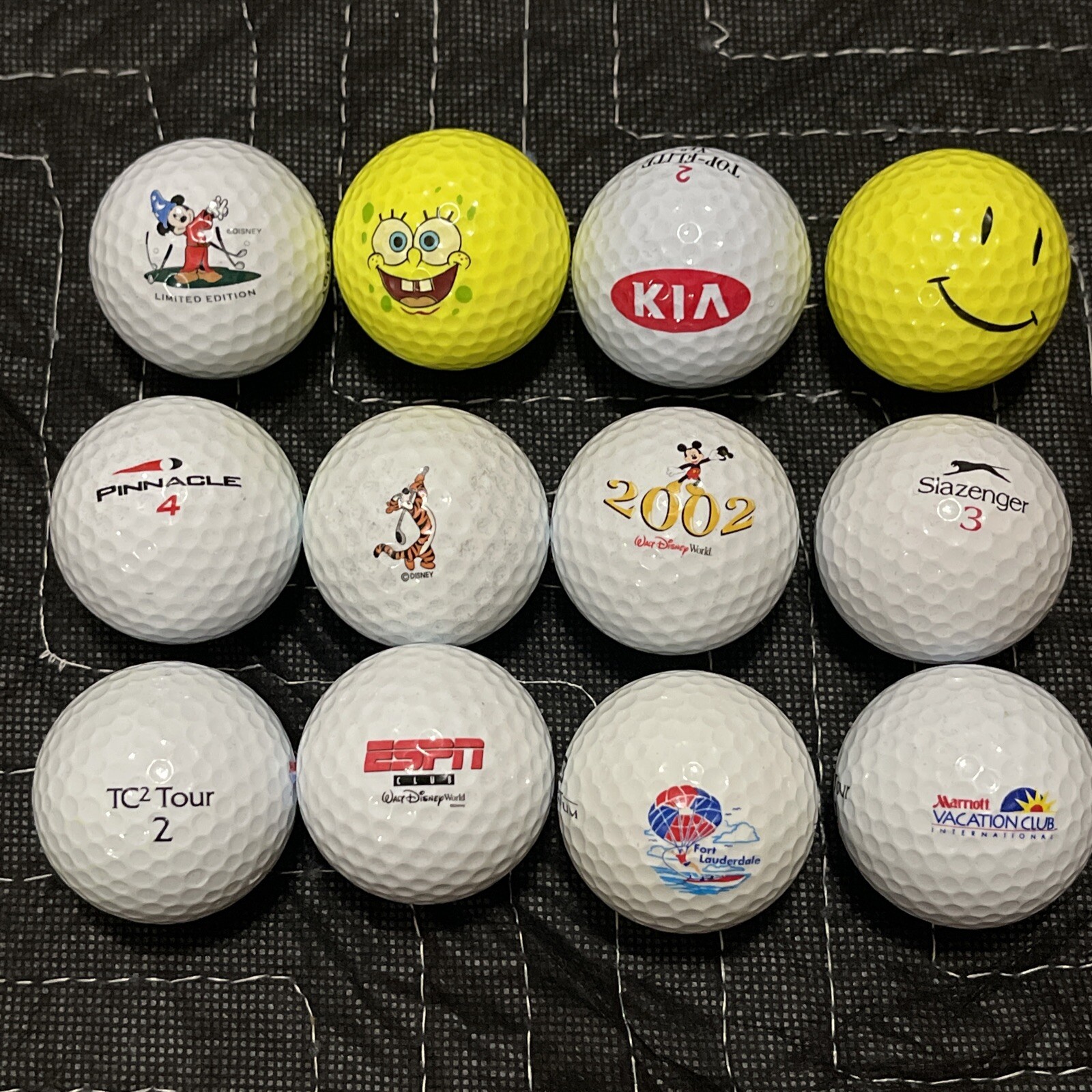 golf balls With Different Designs: Espn, Disney Mickey Mouse,2002,Spongebob,￼etc