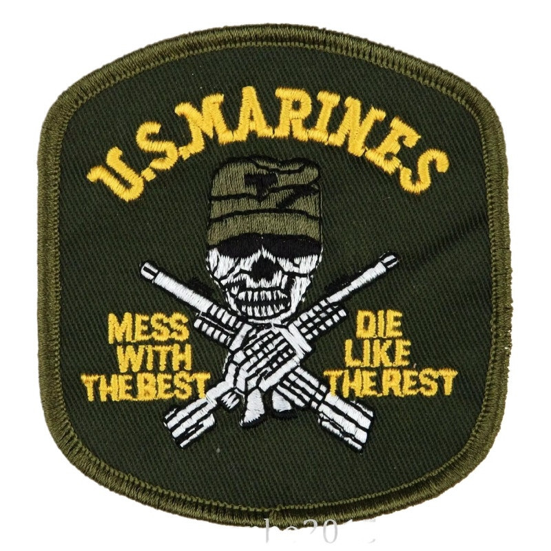 US MARINE CORPS USMC MESS WITH THE BEST DIE LIKE THE REST  EMBROIDERED PATCH