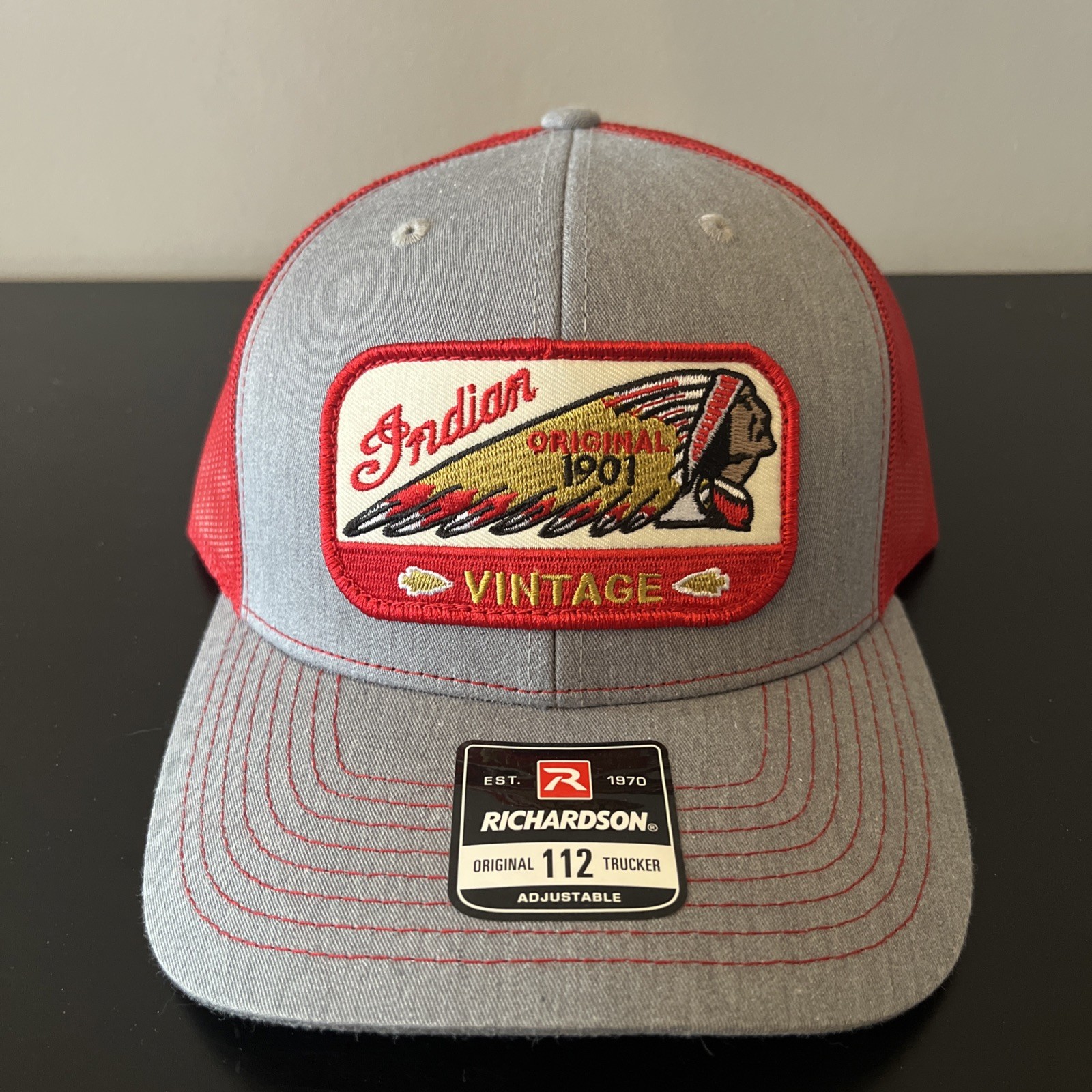 Indian Motorcycle Original 1901 Vintage Trucker Richardson 112 Cap Vintage Style