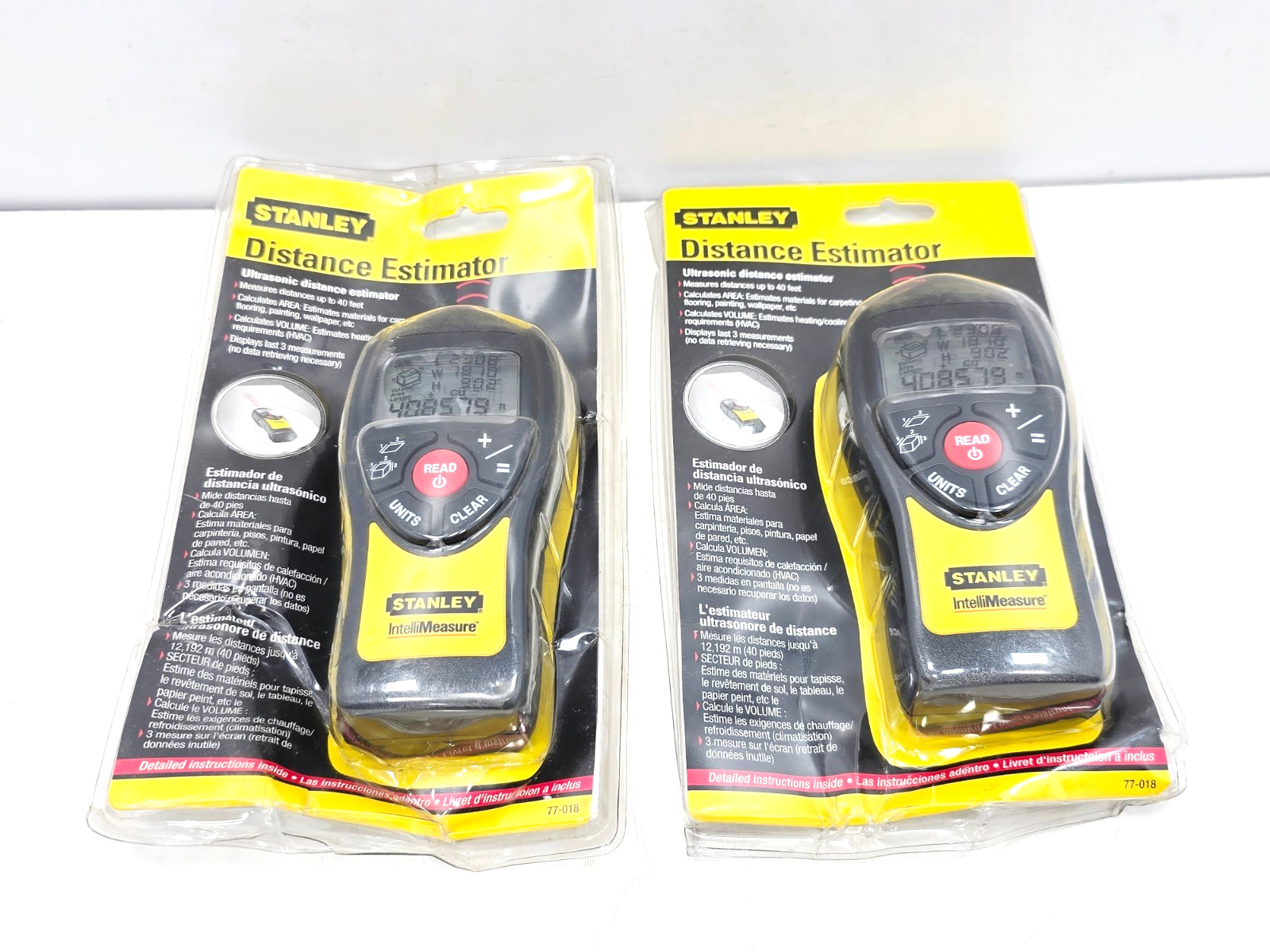 Stanley 77-018 IntelliMeasure Ultrasonic Distance Estimator LOT OF 2